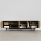 South Shore - Mezzy Meuble TV avec portes - Frêne naturel-Matériau: Panneaux de particules laminés