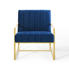 Modway - Inspire Chenal Touffé Performance Velvet Fauteuil - Marine-Capacité de poids de la chaise : 441 lb
