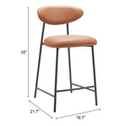 Zuo - Rorun Tabouret de comptoir - Brun - Ensemble de 2-8