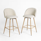 Homy Casa - Tabourets de Bar 26'' avec Siège Tissu Beige - Paquet de 2-Assise Confortable : Conçu de manière ergonomique avec un dossier courbé et un siège rembourré pour un confort maximal.