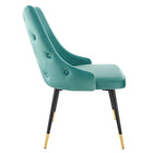 Modway - Adorn Touffe Performance Velvet Fauteuil d’appoint de salle à manger - Sarcelle-Rembourrage en mousse dense