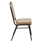 Flash Furniture – Chaise de banquet empilable Hercules à dossier en couronne, tissu beige avec cadre à veine cuivre-S'empile jusqu'à 15 chaises de hauteur