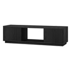 Hudson&Canal - Meuble TV Dorian pour téléviseurs jusqu'à 65 pouces - Grain noir-Le dessus a une capacité de poids de 75 lb, les armoires peuvent supporter 50 lb chacune