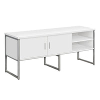Monarch Specialties - Credence De Bureau - 72 po L - Travail - Travail - Portes De Stockage - Qualité Commerciale - Stratifié Blanc-Crédence élégante et contemporaine de 72 pouces de long en stratifié blanc, de qualité commerciale, avec des pieds réglables modernes en métal argenté et un dos entièrement fini pour un bureau à domicile ou un cadre professionnel tendance et élégant