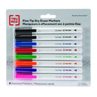 TRU RED - Marqueurs à Effacement Sec - Pointe Fine - Couleurs Variées - Paquet de 8-Écrivez et effacez sur tableaux blancs, en verre ou autres surfaces à effacement à sec