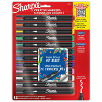 Sharpie - Marqueurs acryliques à base d’eau Creative - Pointe ogive - Couleurs assorties - Paquet de 12-Superposez et mélangez les couleurs avec votre marqueur artistique comme de l'aquarelle