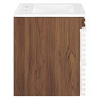 Modway - Render Support mural de 24" Vanette de salle de bain - Blanc Noyer Blanc-Bassin d’évier en céramique