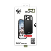TUFF8 - Étui Impact+ Triple Couche iPhone 17 Pro Max-Protection contre les chutes de niveau militaire : conçue pour résister à des chutes jusqu’à 14 pieds