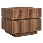 Modway - Isola 2 tiroirs Table de chevet, Noyer-Mélange de bois stlématisé
