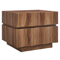 Modway - Isola 2 tiroirs Table de chevet, Noyer-Mélange de bois stlématisé