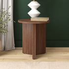 Hudson&Canal - Table d'appoint ronde Anders de 50 cm de largeur, , noyer satiné-Dimensions du produit : 20" L x 20" l x 22" H