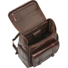 Mancini - Sac à dos Buffalo avec compartiment zippé pour ordinateur portable/tablette - 14,5 x 7 x 16 po - Brun-Compartiment principal zippé