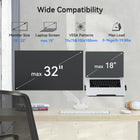 ShoppingAll - Support double pour moniteur VESA et ordinateur portable avec bras à ressort à gaz entièrement réglable et pince de bureau - Blanc-Installation rapide en 3 minutes : Conception en une seule pièce avec plaque VESA à insertion rapide - aucun outil compliqué requis