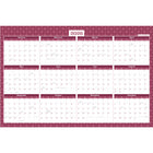 AT-A-GLANCE - Calendrier mural annuel effaçable à sec BADGE géo 2025-2026 - 23 7/8 po H x 36 po l - anglais-Calendrier effaçable à sec réversible