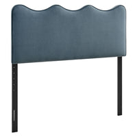 Modway - Athena Velours de performance résistant aux taches Tête de lit pleine grandeur, Bleu Cadet-Velours de performance résistant aux taches