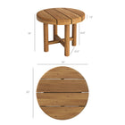 Modway - Eleni Rond de 20 po Terrasse extérieure Bois de teck Table d’appoint - Naturel-Cadre en bois de teck