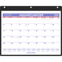 AT-A-GLANCE - Calendrier mural/de bureau mensuel 2026 - 8 1/8 po H x 11 po l - bilingue-Format des pages : 8 1/8 po H x 11 po l