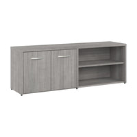 Bush Business Furniture - Armoire de rangement basse hybride avec portes, gris platine (HYS160PG-Z)-L'armoire de rangement basse 60 po L x 16 po P x 21 po H avec portes et étagères présente une solution d'organisation pratique pour le professionnel moderne