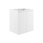 Modway - Bryn Support mural de 24" Vanette de salle de bain - Blanc blanc-Vanité de salle de bain moderne