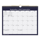 Blueline - Calendrier Mural Scolaire Mensuel 12 Mois  D’Août À Juillet – 15 po H x 12 po l - Motif Nautique – Bilingue-Bilingue