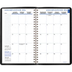 Staples - Agenda hebdomadaire/mensuel 2026 - 8 po H x 4 7/8 po l - noir - bilingue-Hebdomadaire : une semaine sur deux pages avec reference des mois passes / presents / futurs et section de notes en bas à gauche, mensuel : un mois sur deux pages avec reference du mois passe / present / futur, format bloc et section de notes sur le côte