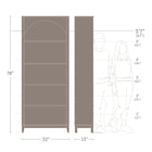 Prepac - Bibliothèque arquée à 5 niveaux Ark 78 po, étagère d'accent moderne avec 3 étagères ajustables - Chêne noir-9