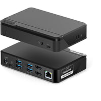 ALOGIC - Station d'accueil universelle Twin HD Pro avec alimentation 85 W et compatibilité USB-C et USB-A - Double affichage 1080p à 60 Hz-Ports connectés : Les stations d'accueil Twin HD prennent en charge deux écrans HDMI 1080p à 60 Hz pour les ordinateurs portables Windows et Mac. Elles sont également équipées d'un port USB-C 3.1 Gen 1 (5 Gbit/s), d'un port USB-A 3.0 (5 Gbit/s) avec BC 1.2, de trois ports USB-A (5 Gbit/s), d'un port audio/microphone, d'un port Gigabit Ethernet (10/100/1000 Mbps), ainsi q