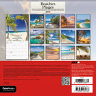 DateWorks - 2026 Mini Calendrier Mural 16 Mois - 7 po x 7 po - Des Plages - Bilingue -13 images de haute qualité imprimées sur du papier Premium
