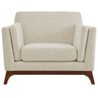 Modway - Chance Tissu rembourré Fauteuil - Beige-Cadre en caoutchouc massif