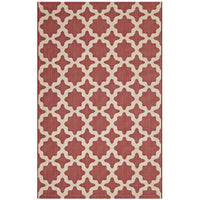 Modway - Cerelia Treillis marocains intérieurs et extérieurs Tapis de comédie 8 pi l x 10 pi L - Rouge et beige-Tapis à treillis marocain