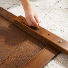 Modway - Sirocco Rotin et bois Lit plateforme Queen, Noyer-Support de lattes de bois LVL