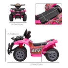 Aosom - VTT à batterie 6 V pour tout-petits avec musique - Rose-La vitesse peut atteindre un maximum de 1.24 mph 