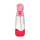 b.box - Bouteille Tritan - 600ml - Fizz Flamant-Paille anti-fuites et poignée robuste pour l’école et les sorties
