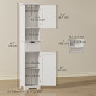 HOMCOM - Armoire de rangement de salle de bain 67 po avec lumière LED et étagère réglable - blanc-Son design mince et haut offre un grand espace de rangement pour les petits espaces étroits 