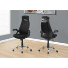 Monarch Specialties - 7268 Chaise De Bureau Dossier Haute Exec - Meche Noir/Chrome-Garantie limitée de 5 ans pour les défauts de fabrication, pièces uniquement