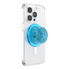PopSockets - PopGrip pour MagSafe Rond avec Anneau Adaptateur - Translucent Bleu-Retirez la poignée pour le chargement sans fil