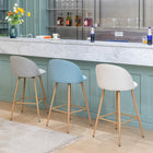 Homy Casa - Tabourets de Bar 26'' avec Siège Tissu Bleu - Paquet de 2-Repose-Pieds Intégré : Repose-pieds inclus pour un confort accru et une assise détendue.