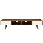 Modway - Transmit Console multimédia 70 po Bois Meuble TV, Blanc noyer-Stratifié lisse à grain de bois