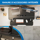 Mount-It! - Convertisseur de bureau électrique avec plateau de 38 pouces, noir-La fente intégrée pour appareil vous permet de garder votre tablette ou votre smartphone à portée de vue