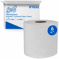 Scott - Essential Essuie-mains à distribution centrale - Paquet de 6-Contient 60 pourcent de fibres recyclées avec un minimum de 40 pourcent de déchets post-consommation pour répondre aux directives de l'EPA