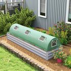 Outsunny - serre de jardin portable 10 pi x 3 pi x 2 pi, blanc- Trois fenêtres en maille sur le dessus et deux fenêtres en maille sur les côtés pour laisser entrer l'air
