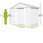 Outsunny - Remise de jardin extérieure 7,5 pi x 6,5 pi, avec doubles portes, gris clair-Les évents assurent la circulation de l'air, réduisant la condensation à l'intérieur 
