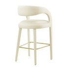 Modway - Pinnacle Performance Velvet Tabouret de bar - Or ivoire - Ensemble de 2-7
