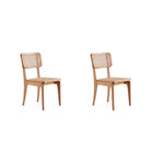 Manhattan Comfort - Lot de 2 chaises de salle à manger Giverny 18,11 po style industriel chic - Nature-Moderne - Chaise de salle à manger chic en rotin parfaite pour une utilisation dans la salle à manger Lot de 2