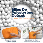ShoppingAll - Coussin Support Réglable Pour Tablette Avec Bol À Collations - Orange-Clip Rotatif 360° Pour Une Vue Facile - Permet de passer facilement de l’orientation portrait à paysage grâce au clip à rotule.