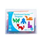 edxeducation - Tangrams tactiles translucides - Ensemble de 35-Range Et Portable - Ces objets à manipuler sont emballés dans un étui en plastique qui se ferme par pression pour un nettoyage facile et un rangement sécurisé. Emportez cette activité colorée avec vous partout où vous allez