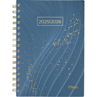 Mead - Agenda scolaire hebdomadaire/mensuel lignes de rêve 2025-2026 - 8 1/2 po H x 5 1/2 po l - bleu - bilingue-15 mois : juillet 2025 à septembre 2026 + 3 pages mensuelles de octobre, novembre et décembre