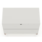 Manhattan Comfort - Rockefeller commode 3 tiroirs style mi-siècle moderne 35,24" - blanc cassé - lot de 2-10