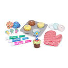 Coffret de décoration et de cuisson de cupcakes Melissa & Doug -Ensemble de nourriture de jeu en bois coloré