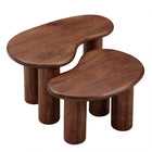 Modway - Hackney Bois de manguier Ensemble de table basse pour nidification - Noyer-8